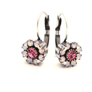 Swarovski Rose and Rose Water Opal Earrings, 8mm